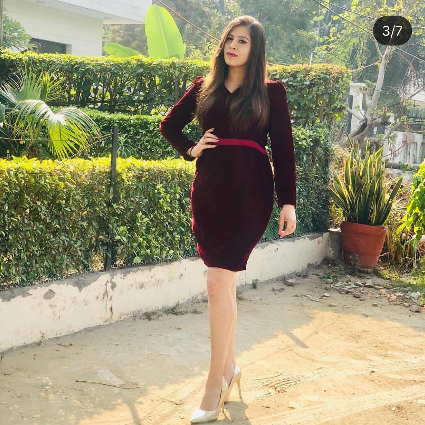 Wine Velvet Dress