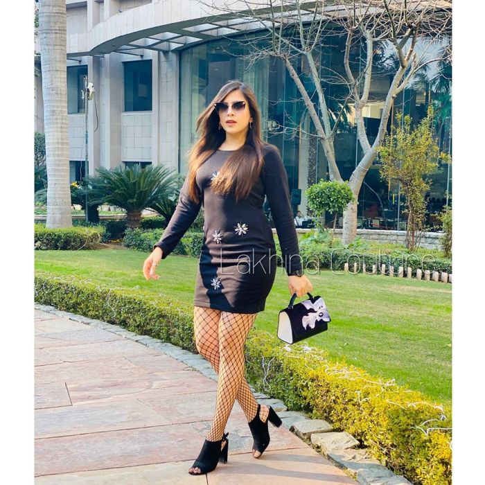 Embroidered Black Dress