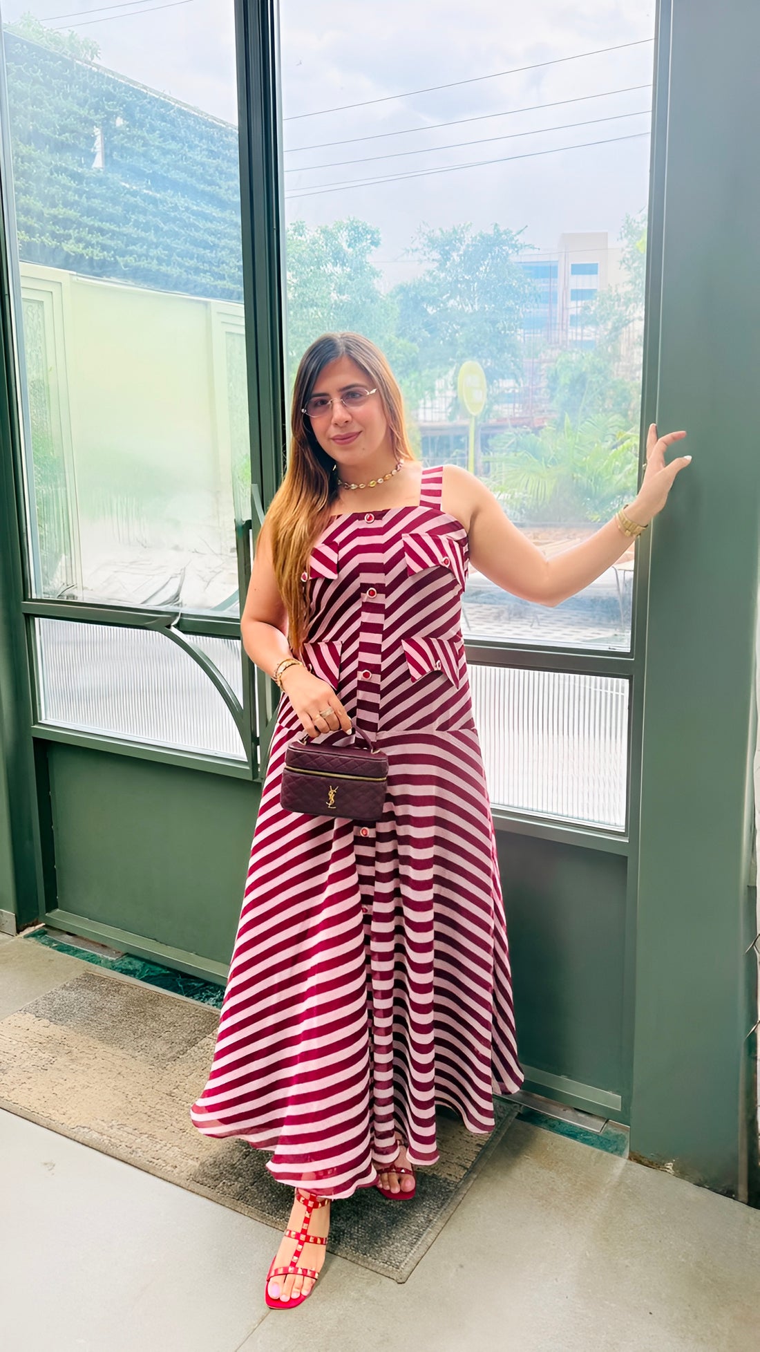 Maroon Stripes Maxi