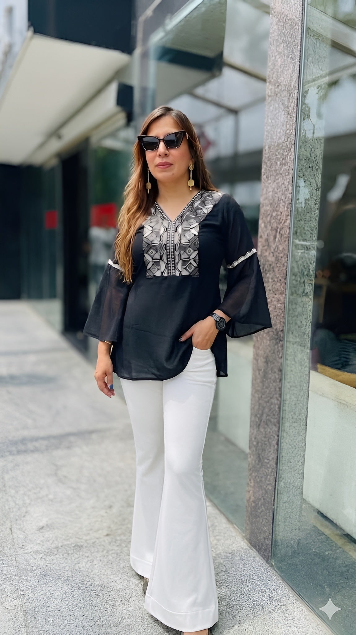 Black Embroidered Kurti