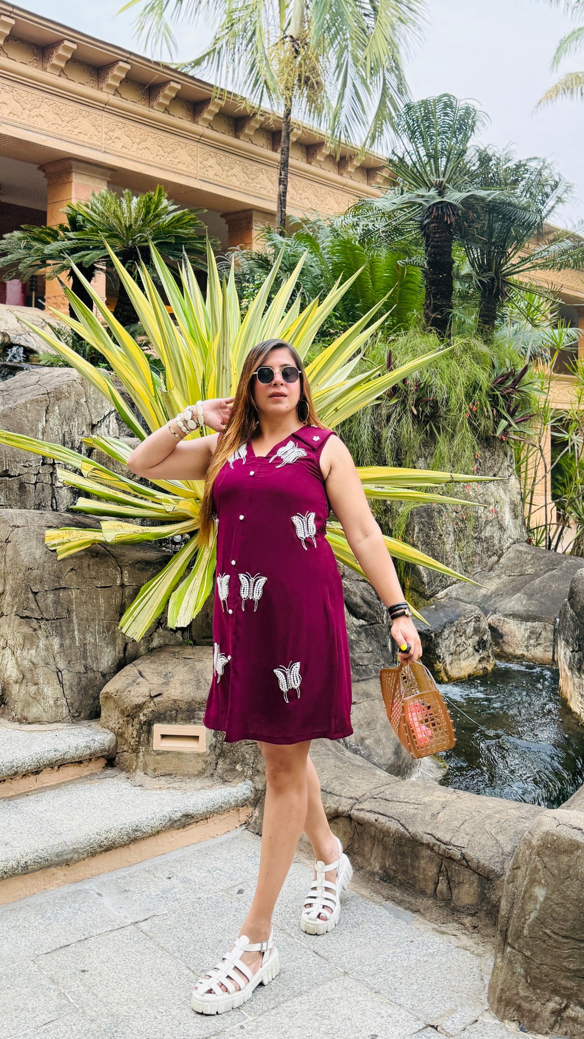 Wine and Shine Butterfly Dress