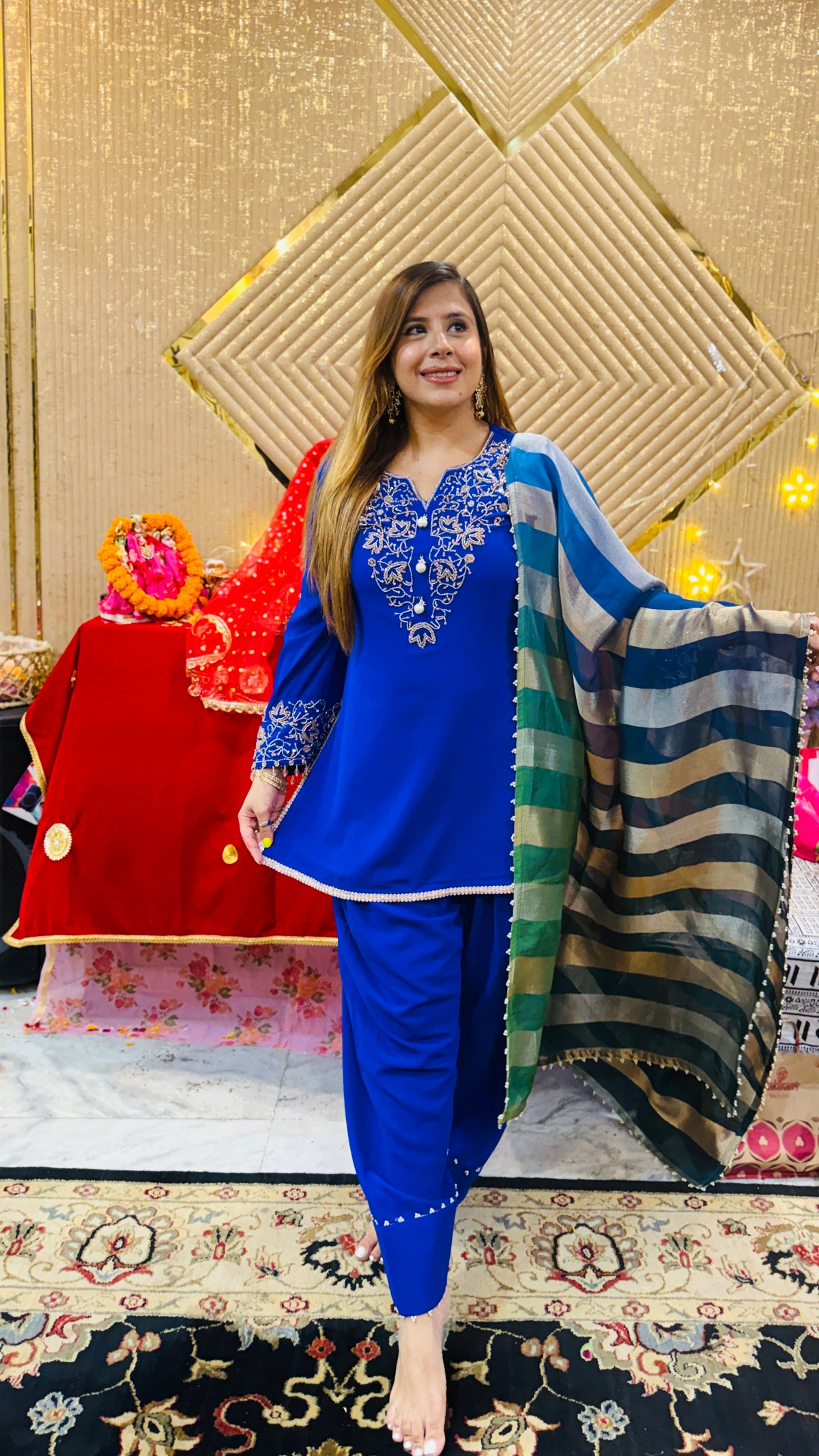 Sapphire Noor Blue Suit Set