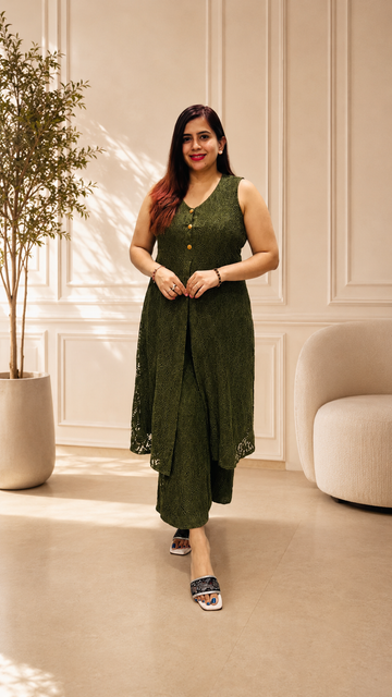 Olive Green Chantilly Co-Ord