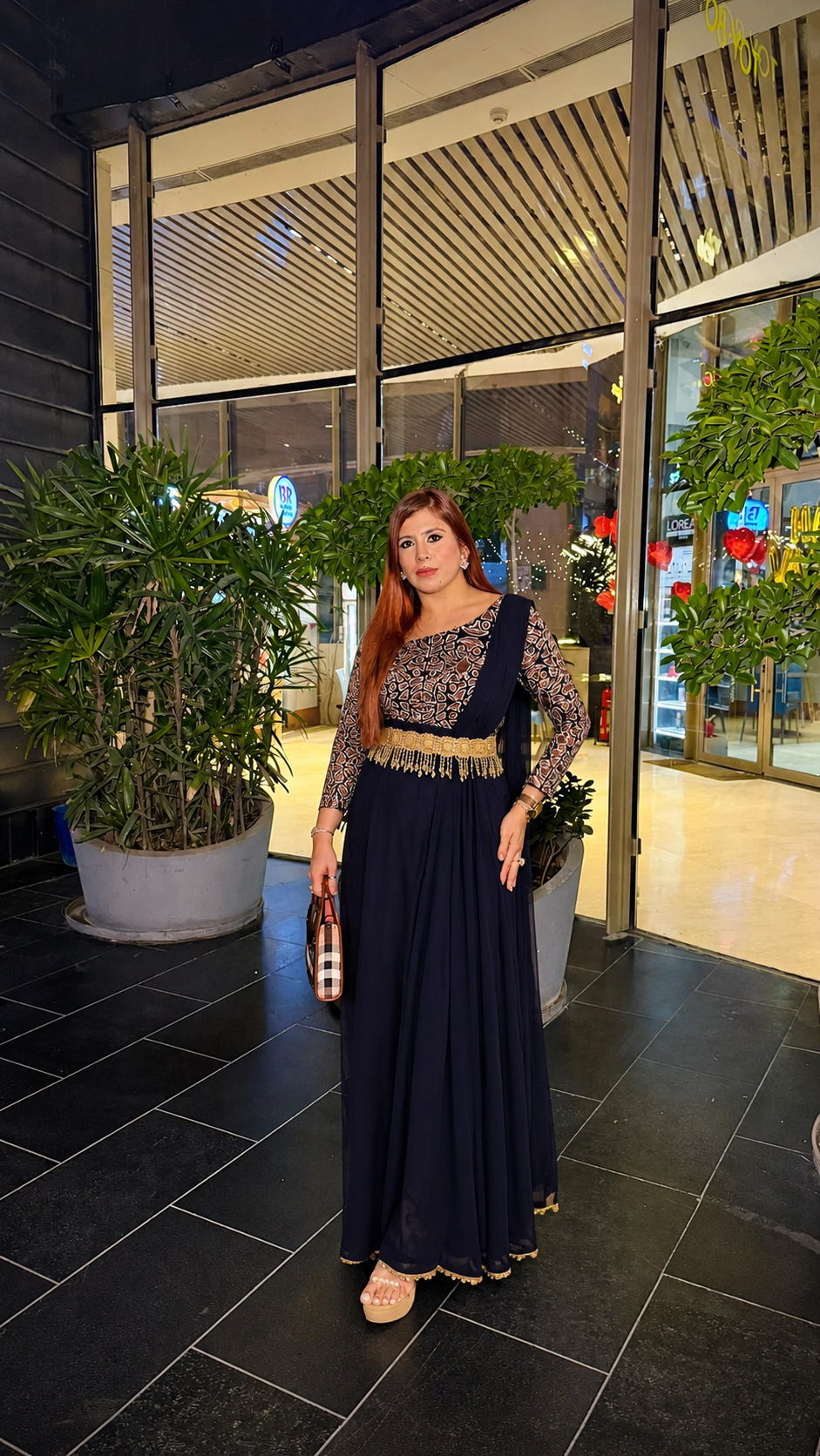 Navy Blue  Sparkling Drape