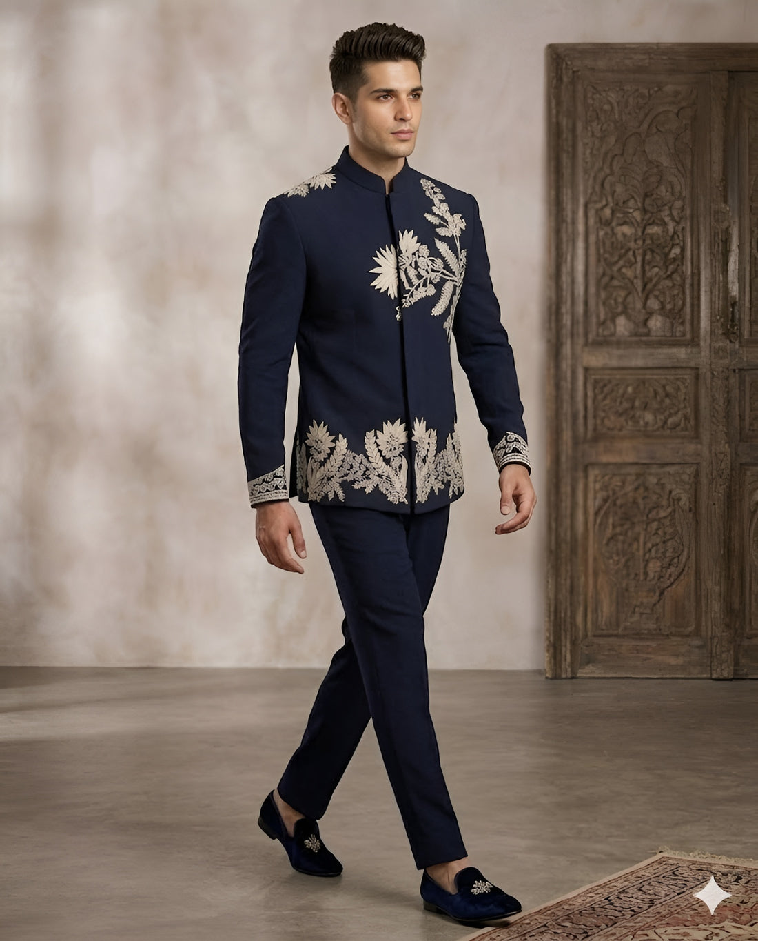 Hand Embroidered Bandhgala Suit