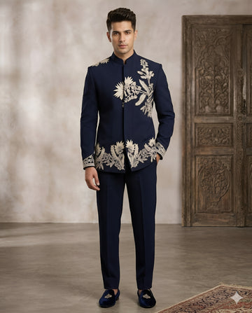Hand Embroidered Bandhgala Suit
