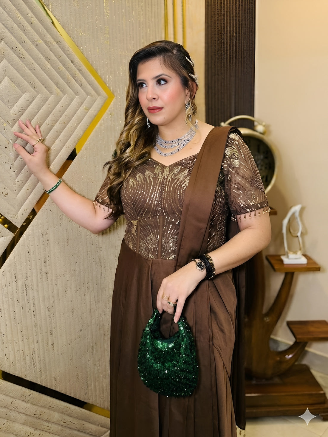 Brown Cocktail Drape