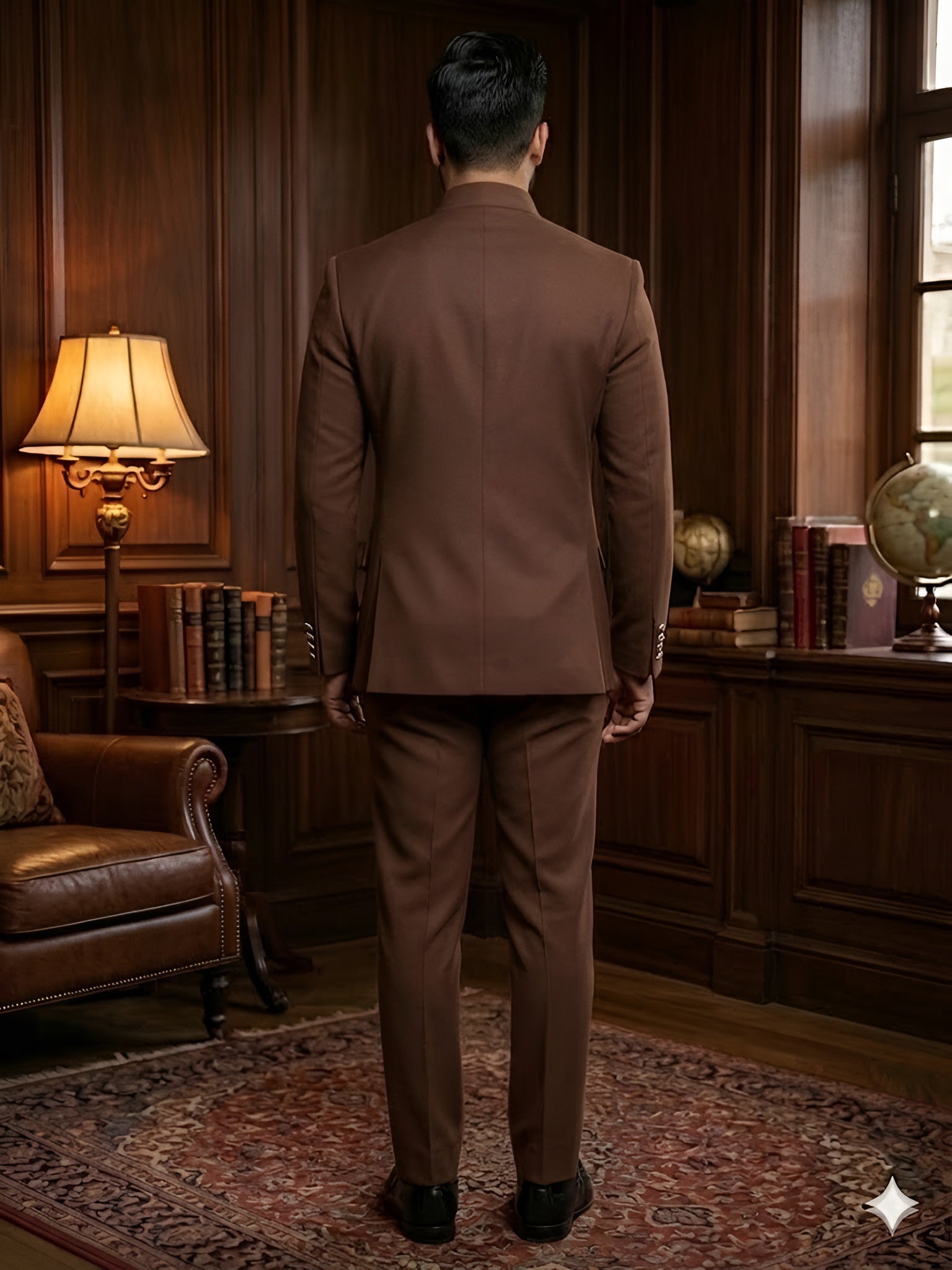 Brown Royal Bandhgala Suit Set