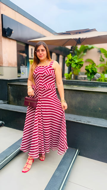 Maroon Stripes Maxi