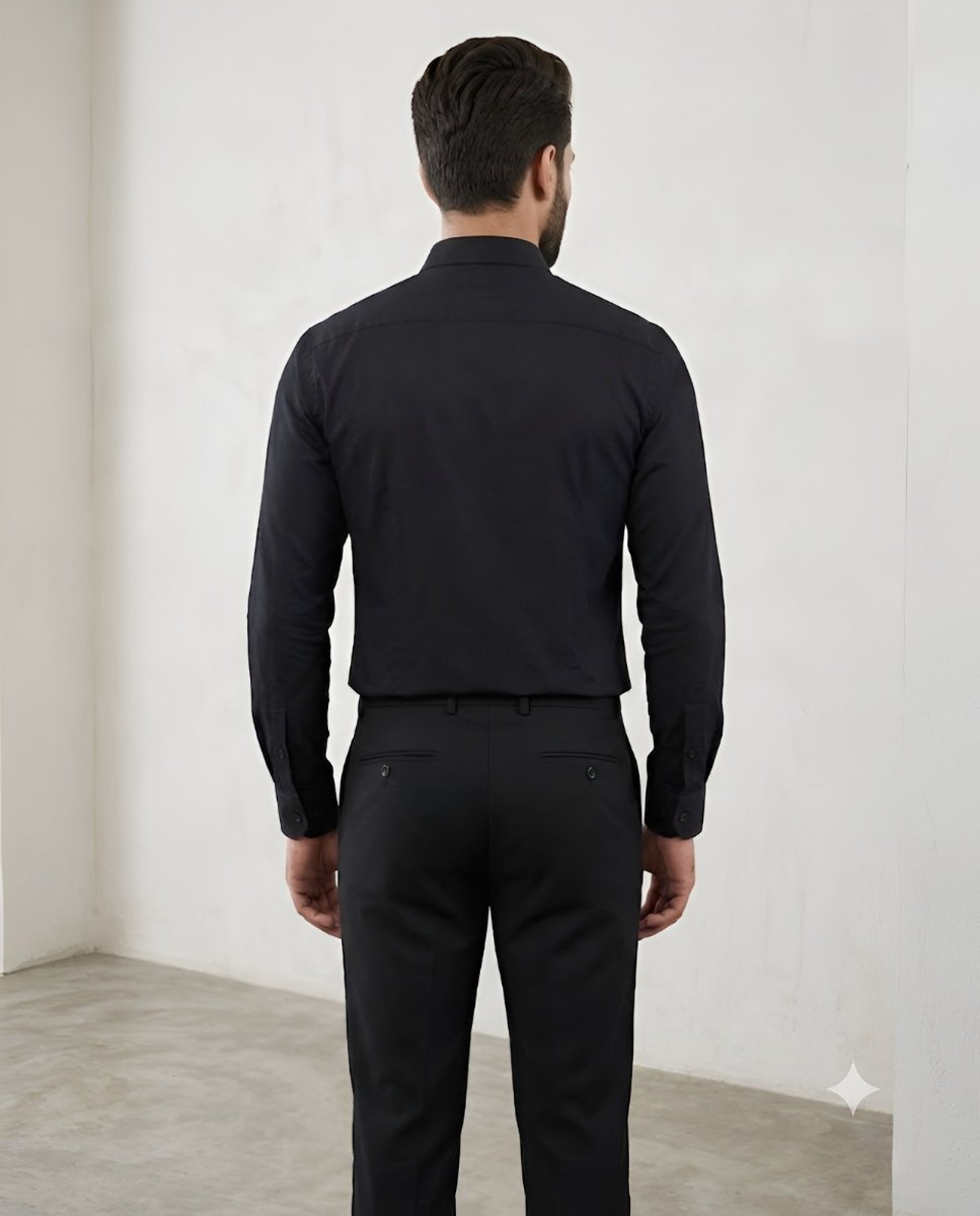 Lion Crest Black Embroidered Shirt