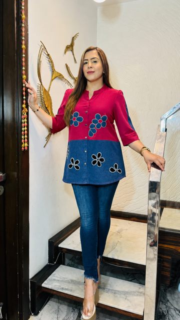 Cotton Crush Denim Top