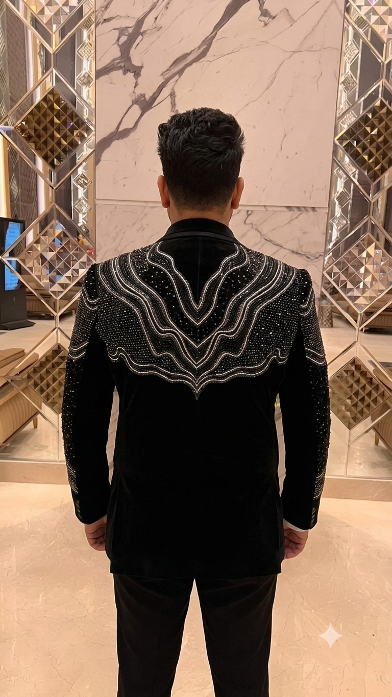 Midnight Constellation Black Cocktail Blazer