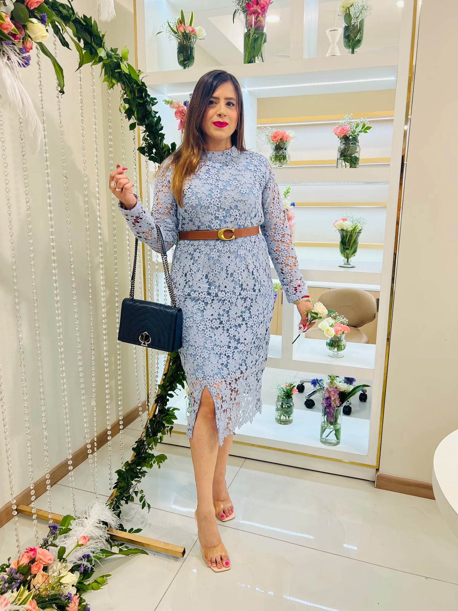 Powder Blue Crochet Midi