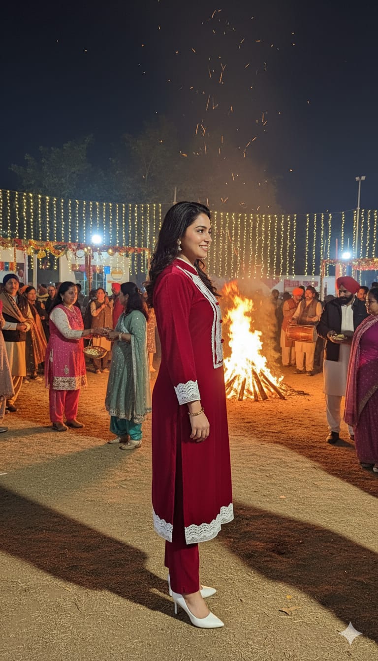 Pink Embroidered Velvet Kurti