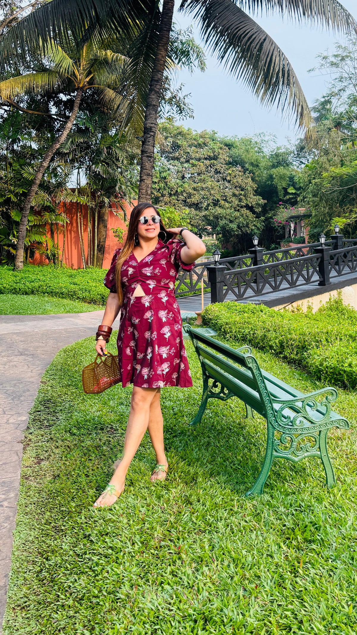 Wine Cute Cut Dress