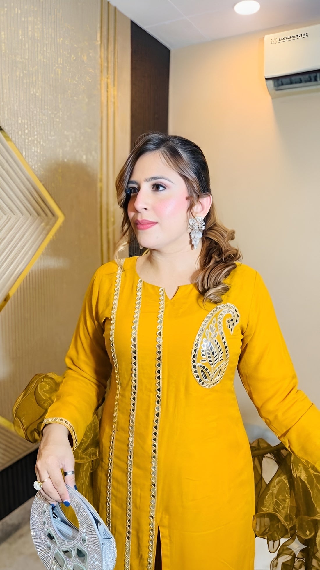 Yellow Georgette Suit
