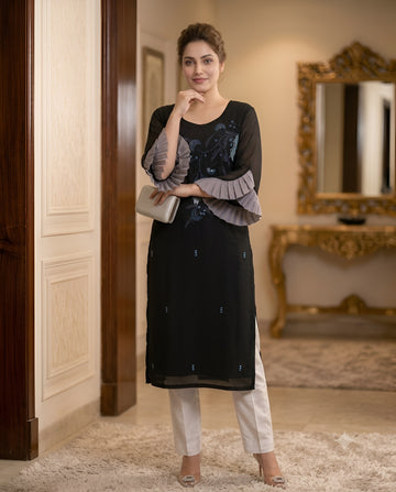 Black Embroidered Kurti
