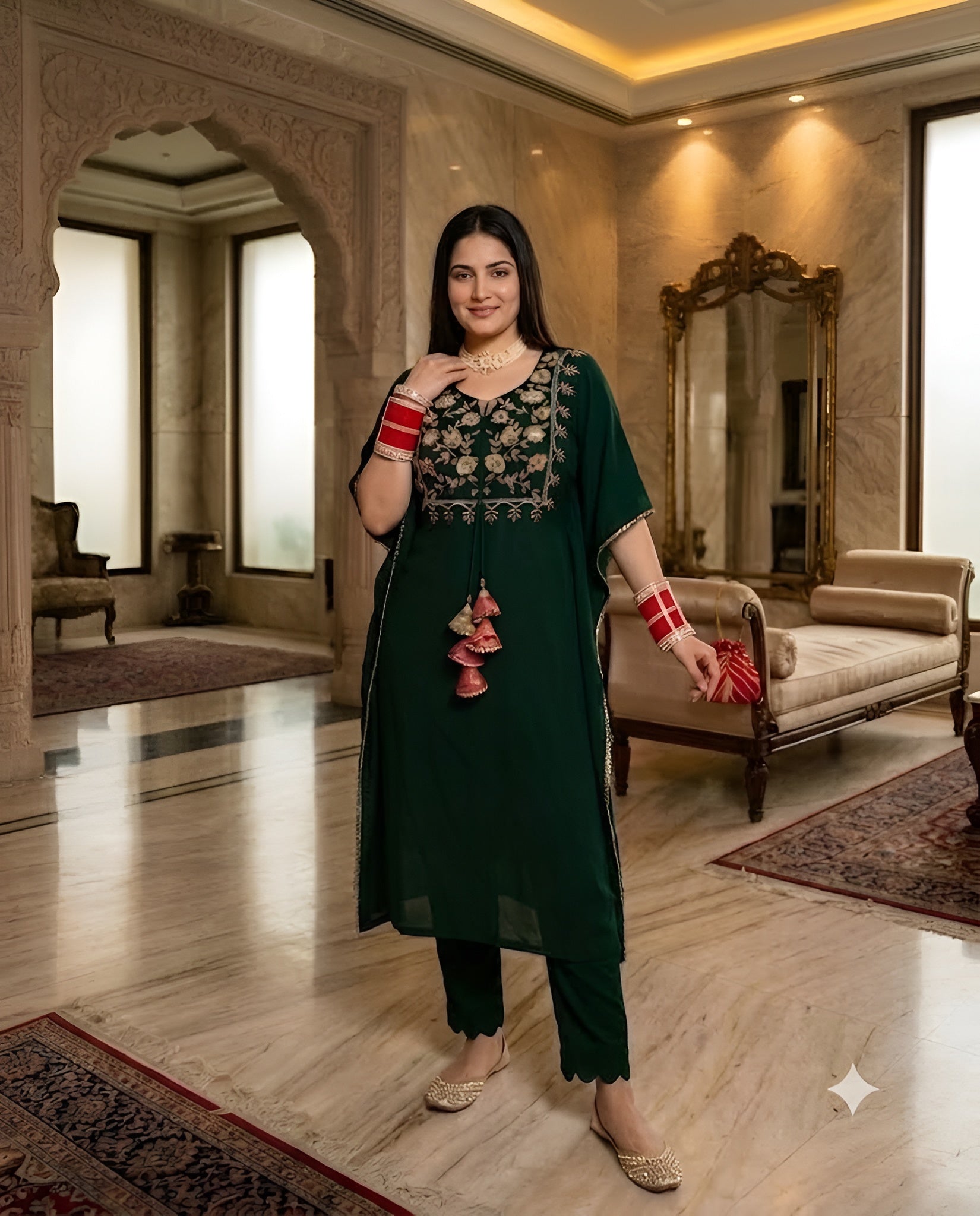 Green Kaftaan Suit