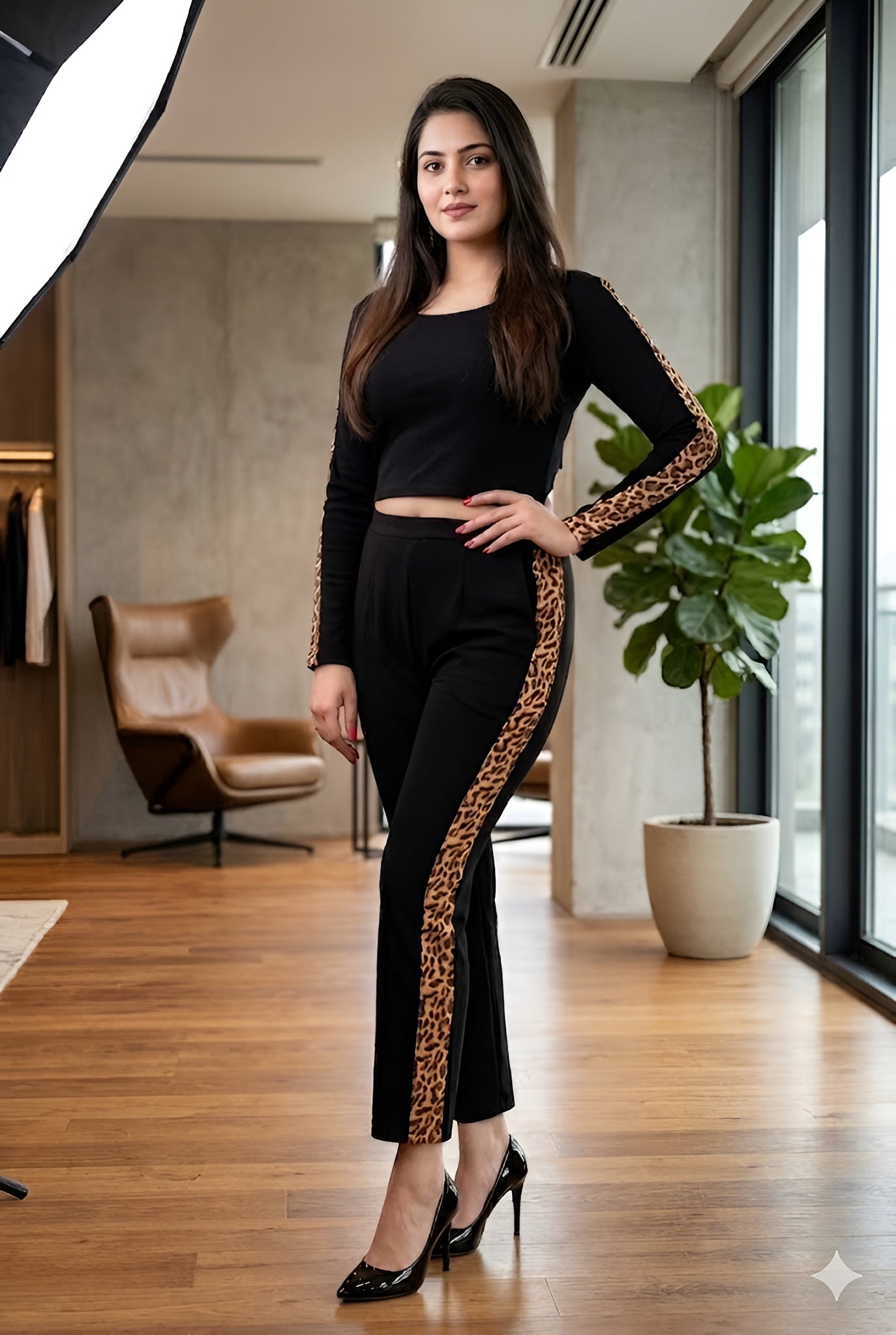 Cheetah Striped Black Co-Ord Set