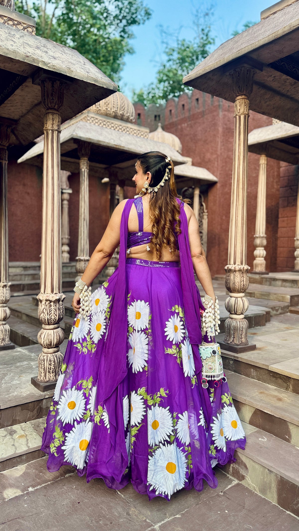 Daisy Reverie Purple Chiffon Lehenga