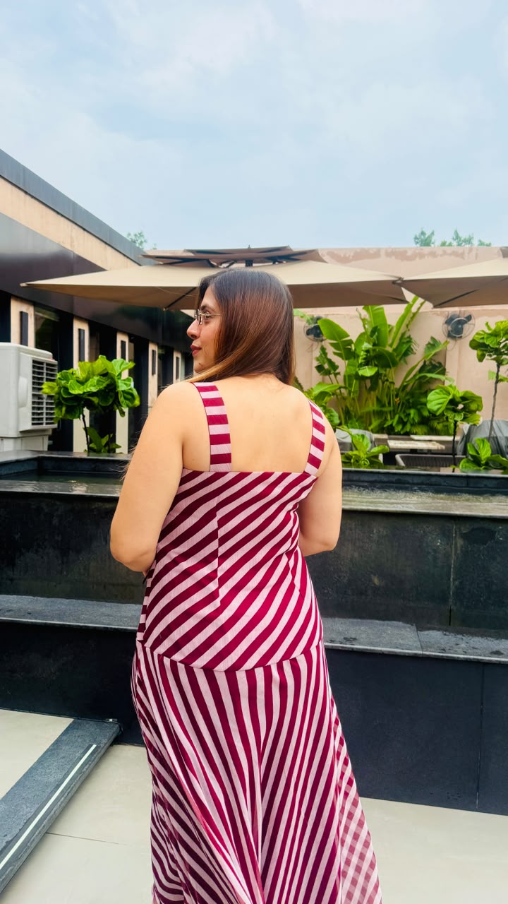 Maroon Stripes Maxi