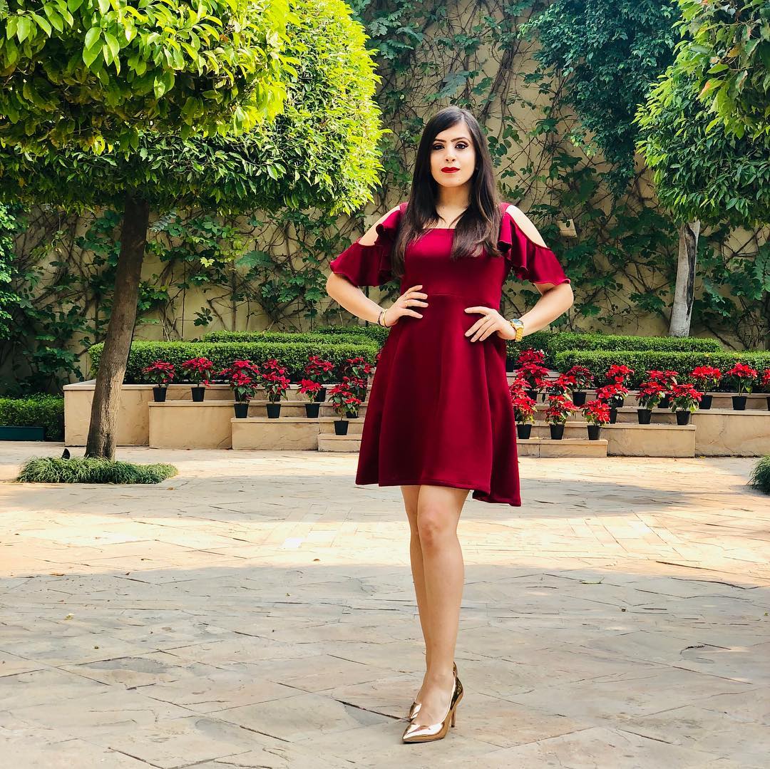 Lycra Maroon Dress