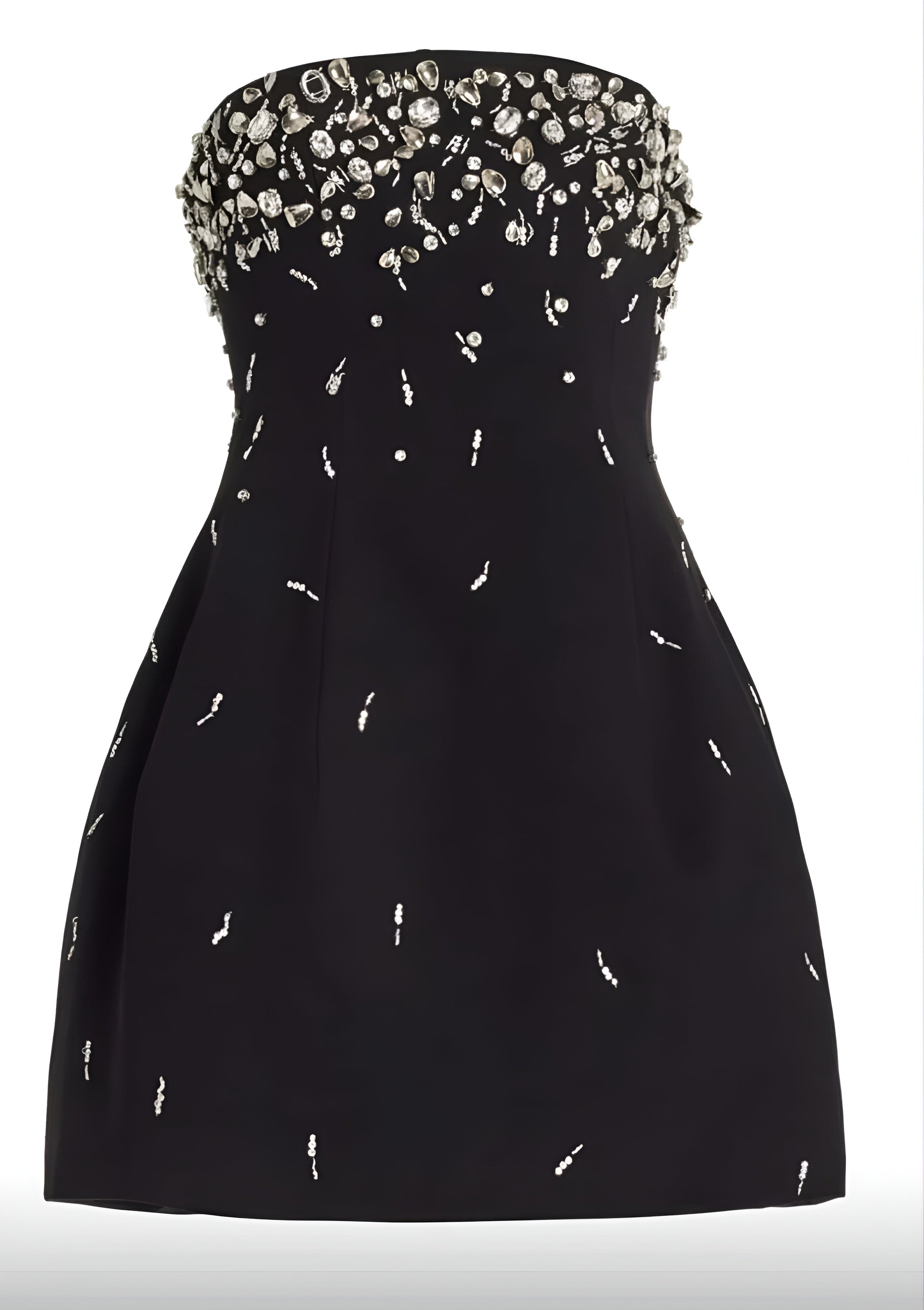 Midnight Crystal Strapless Mini Dress