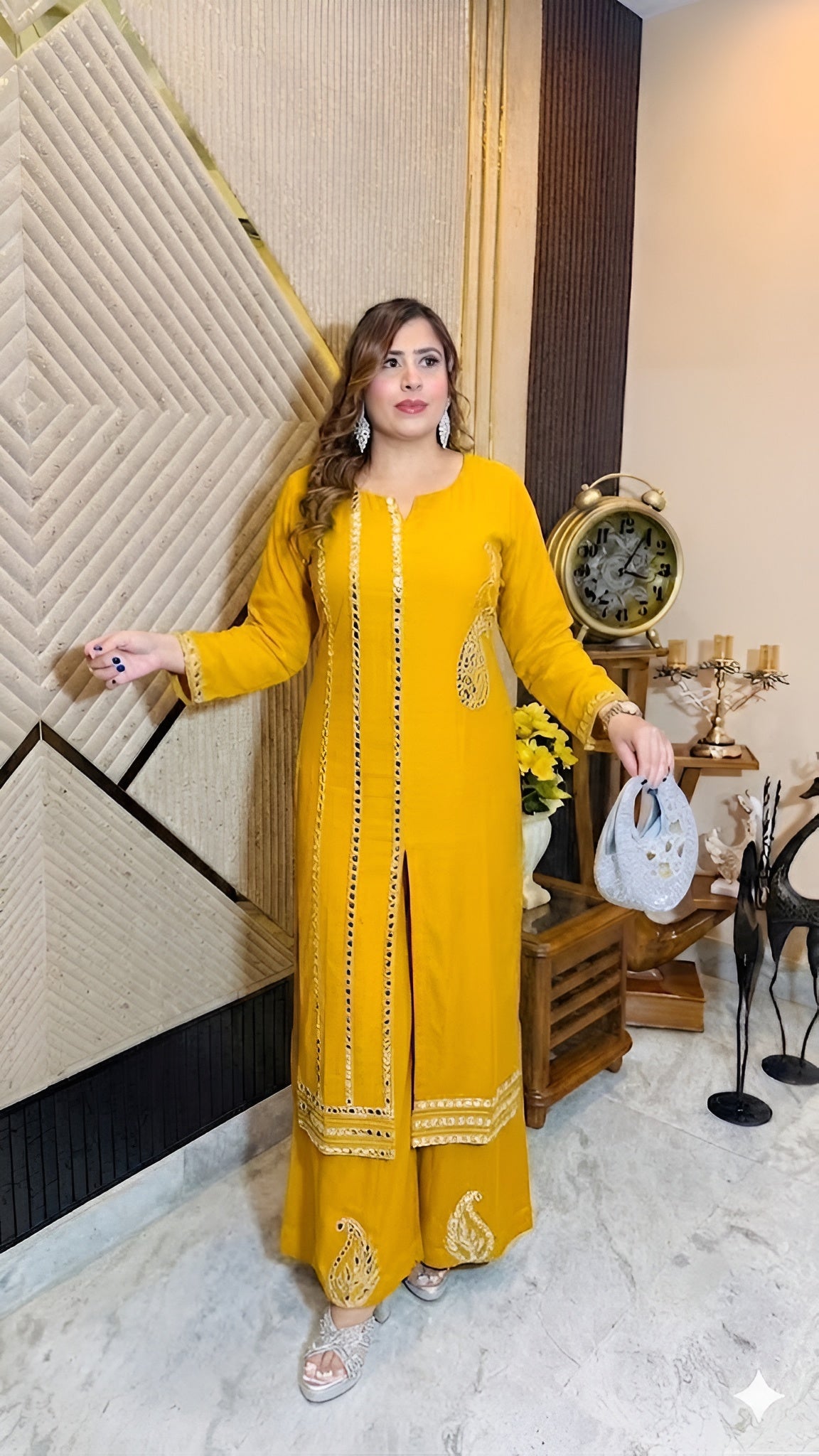Yellow Georgette Suit
