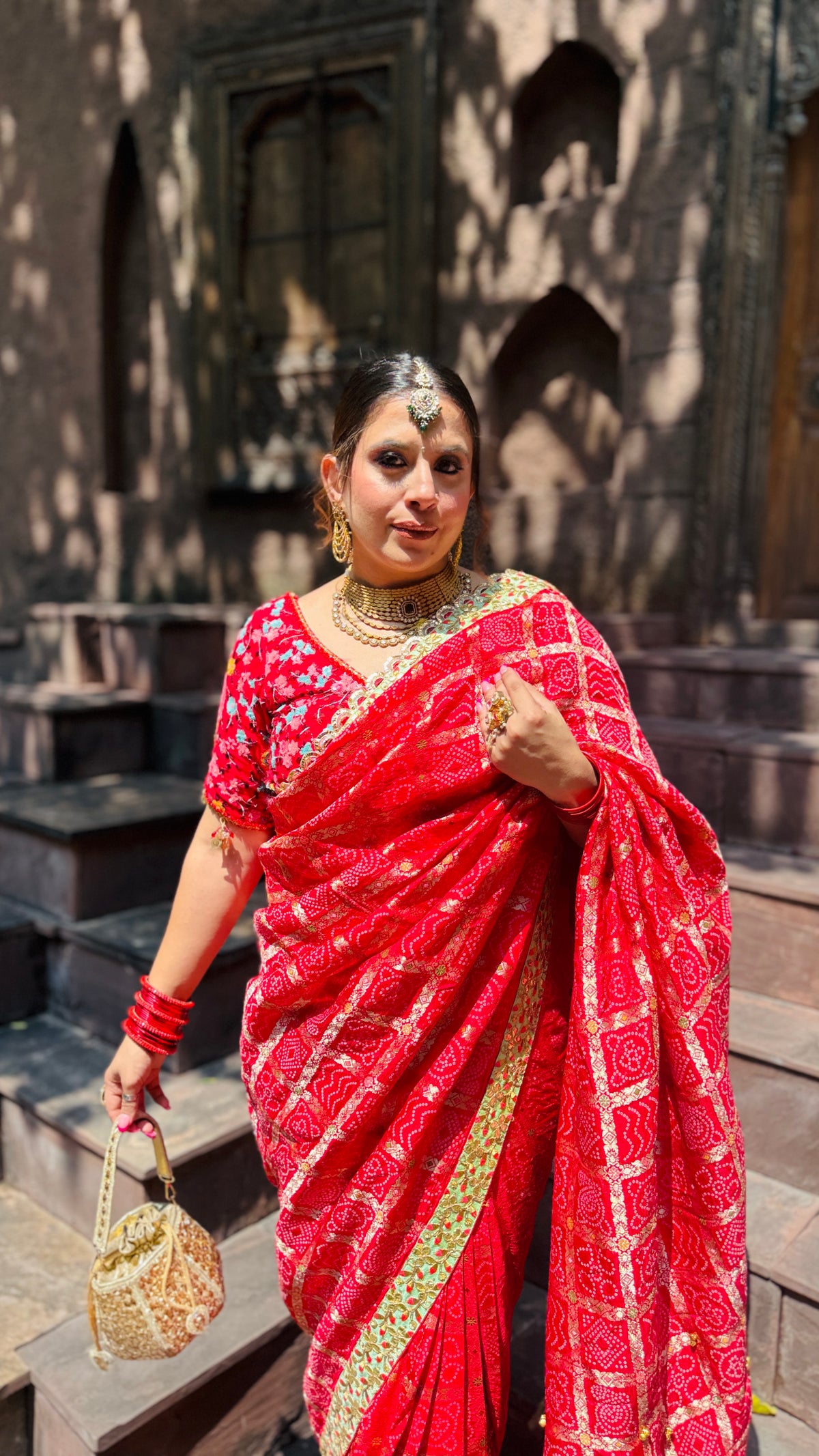 Red Gharchola Saree