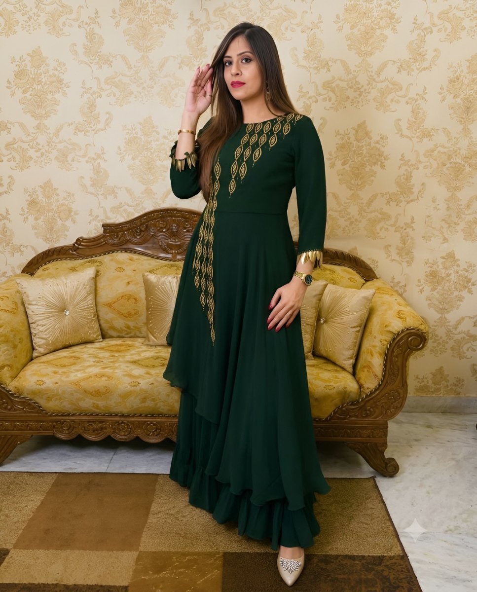 Green Embroidered Suit