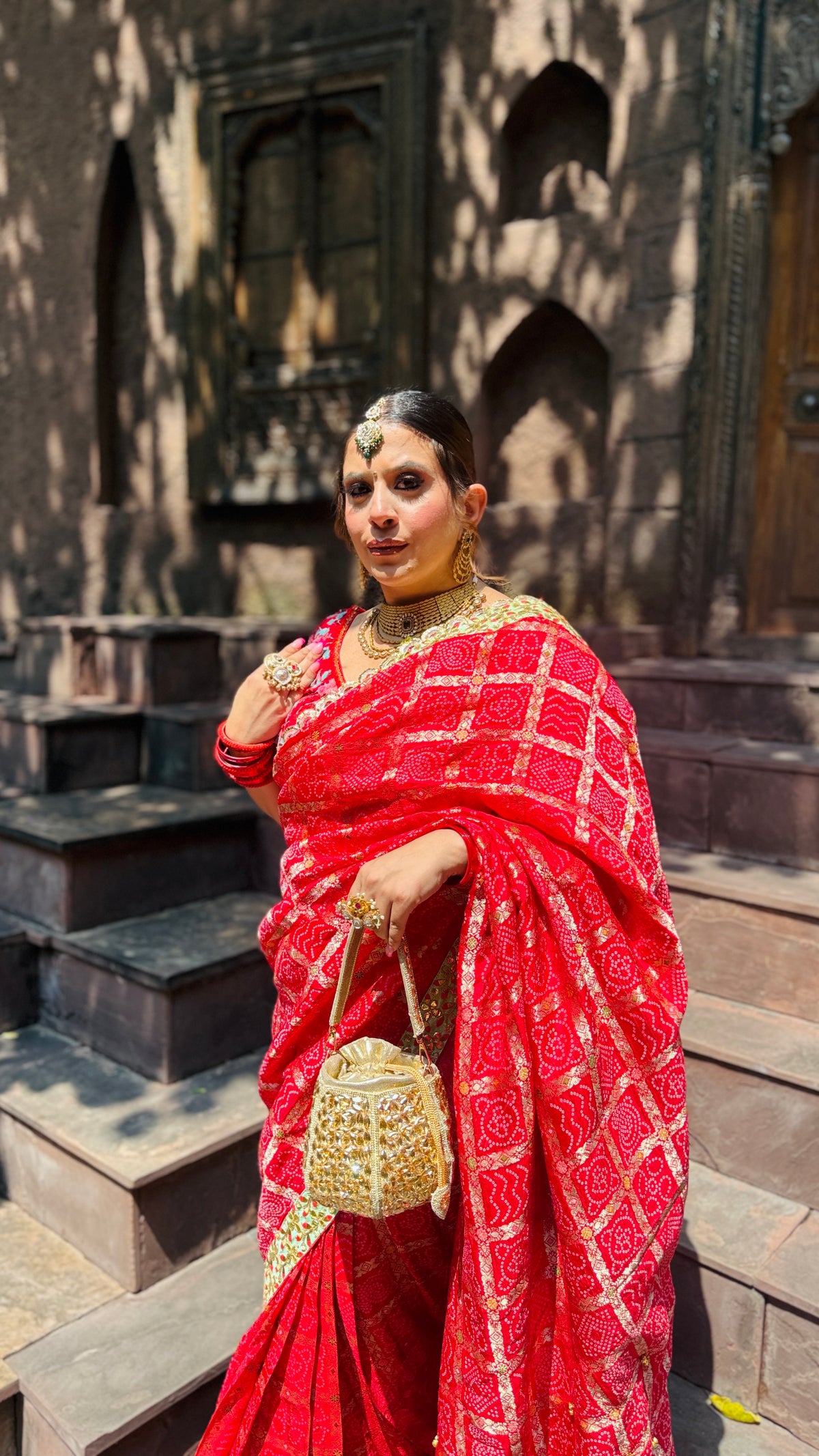 Red Gharchola Saree