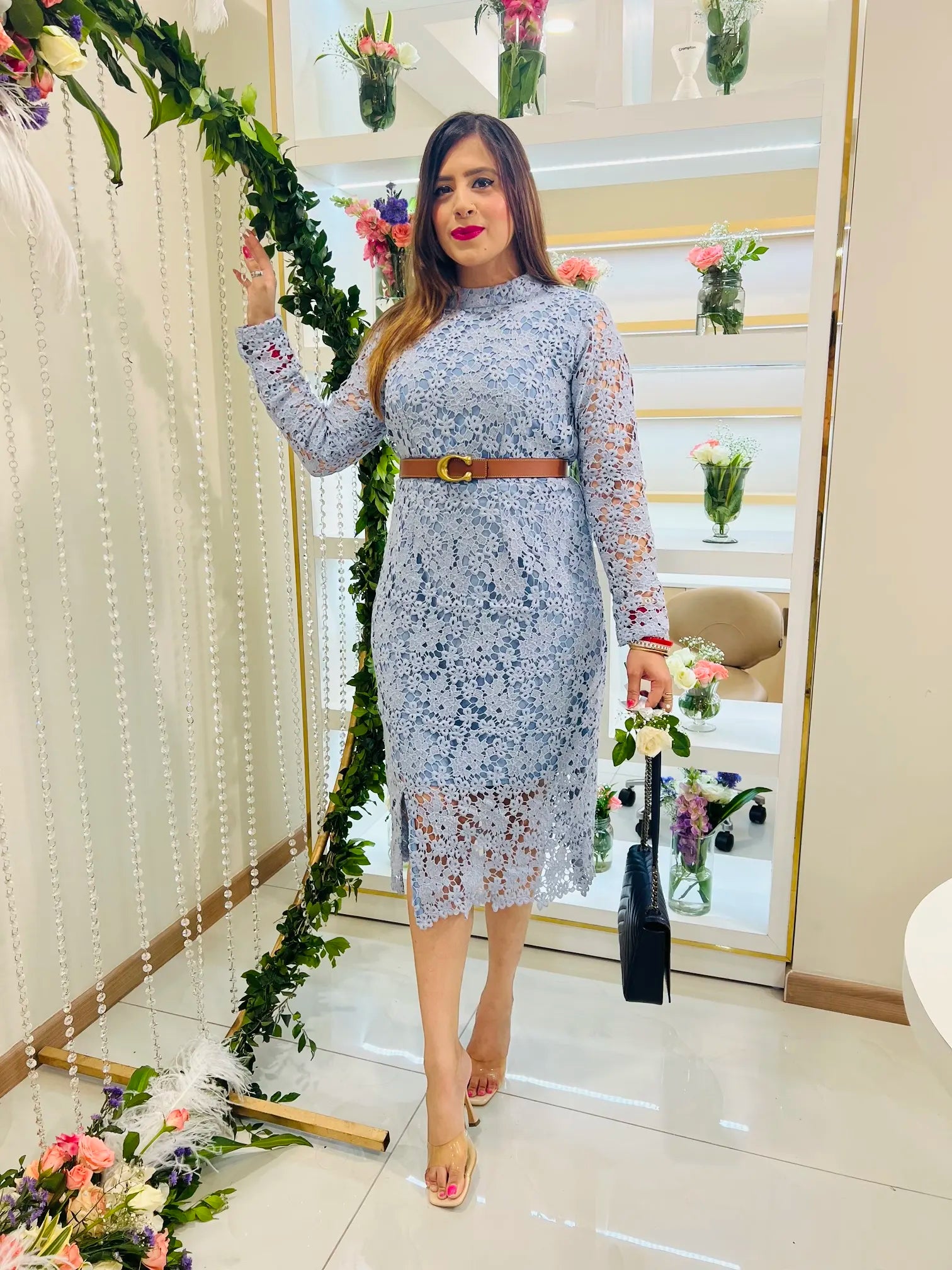 Powder Blue Crochet Midi