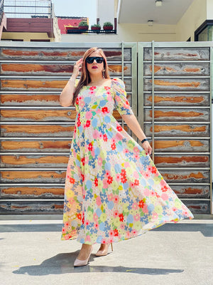 Multicolored Flower Maxi