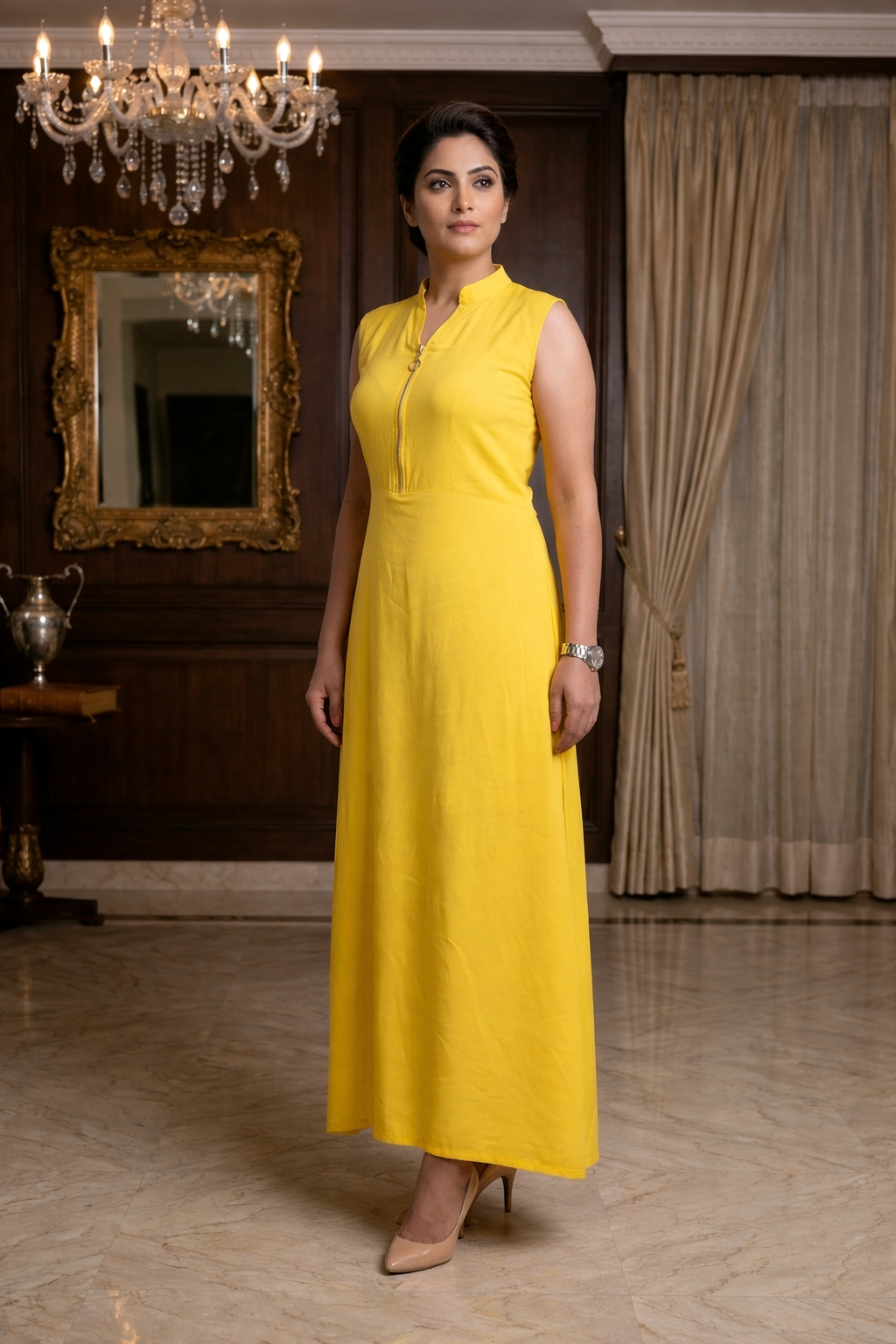 Sun Shine Yellow Solid Maxi