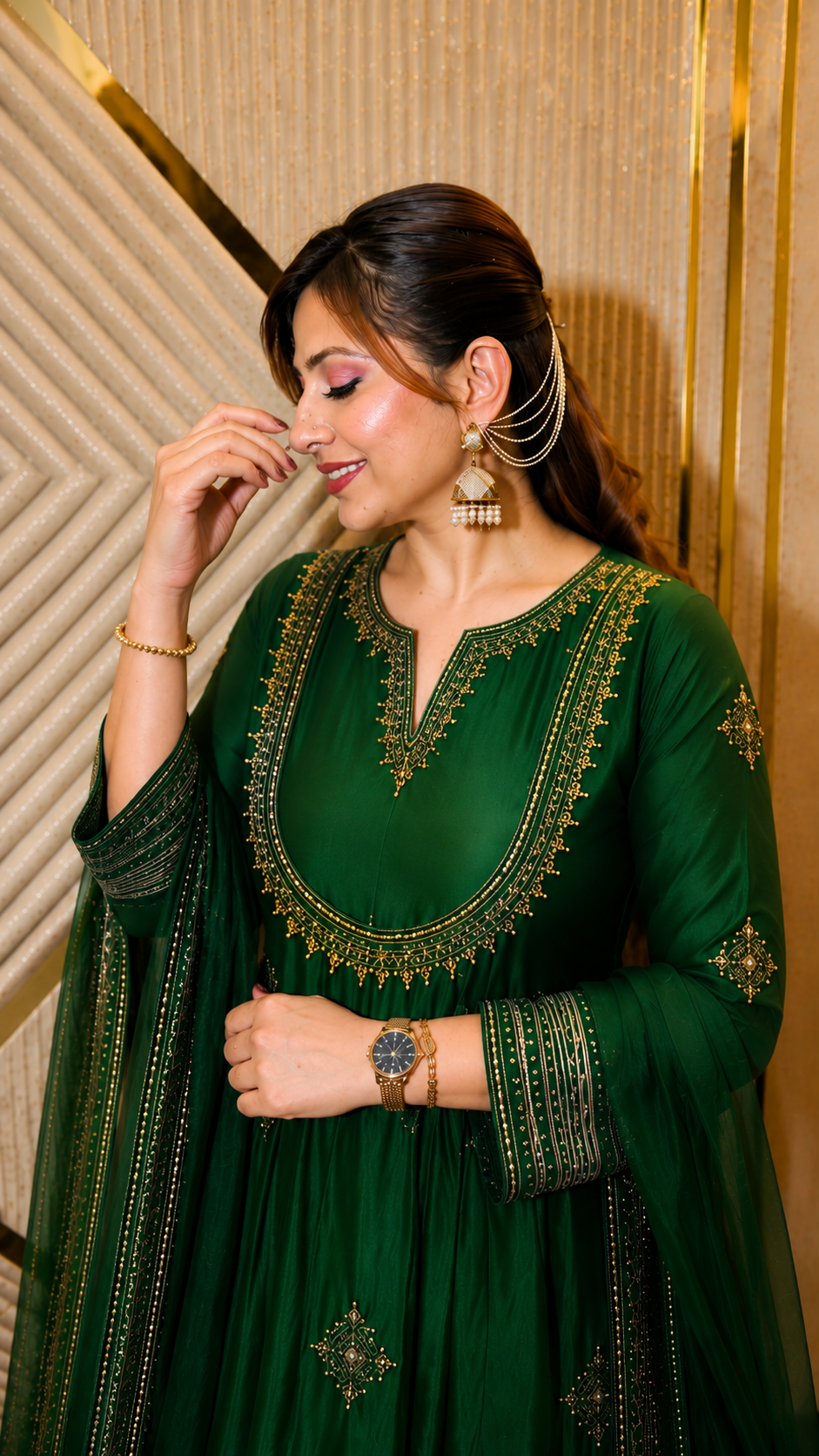 Emerald Aura Anarkali Set