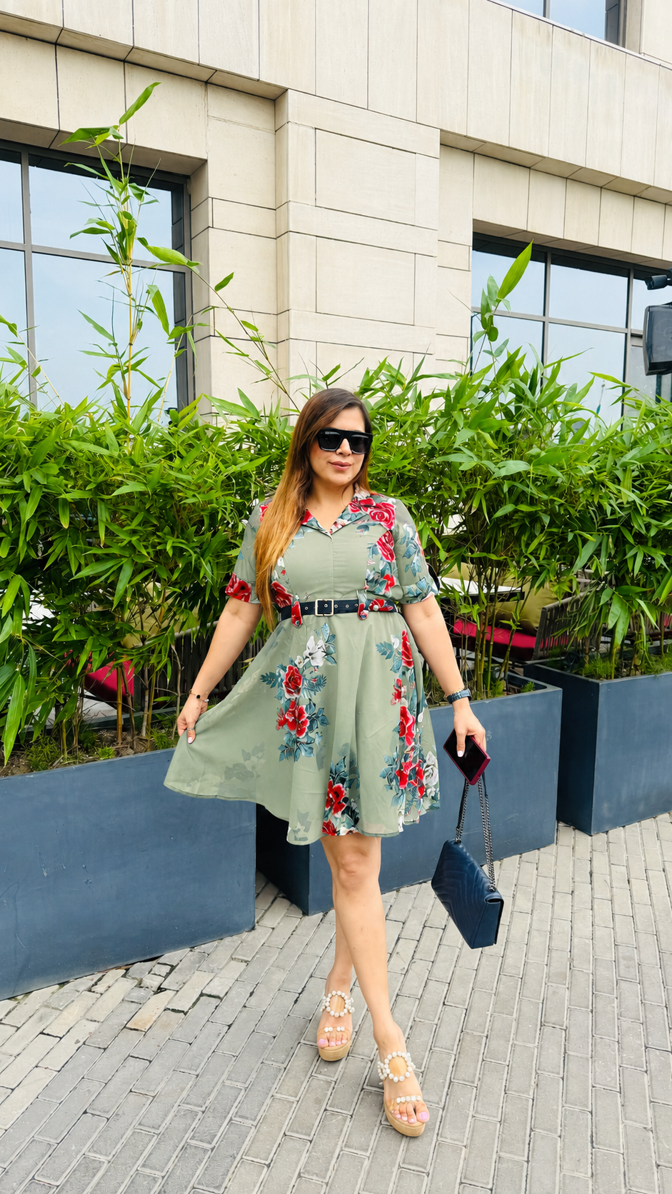London Affair Sage Green Dress