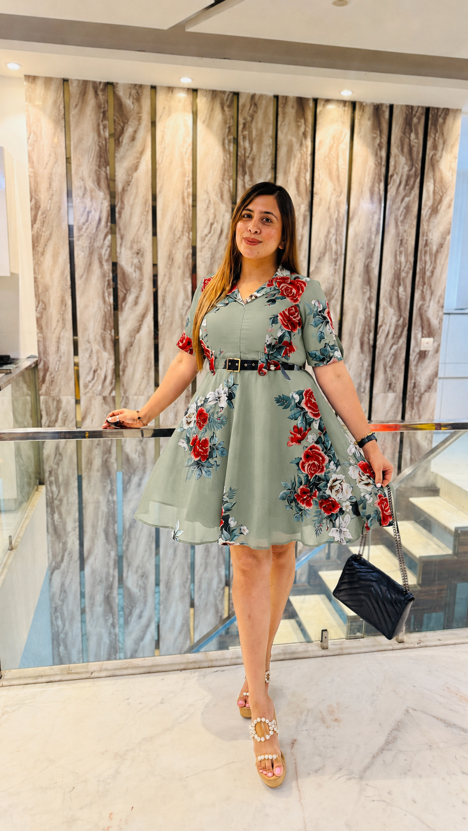 London Affair Sage Green Dress