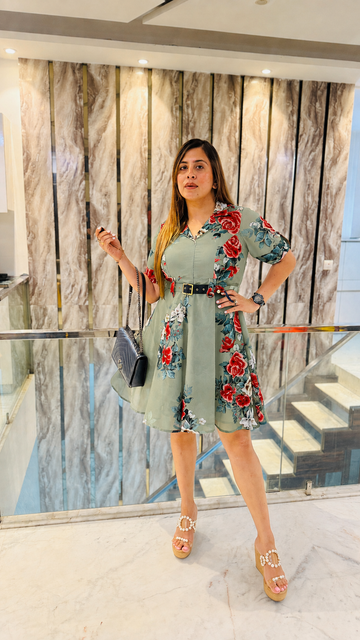 London Affair Sage Green Dress