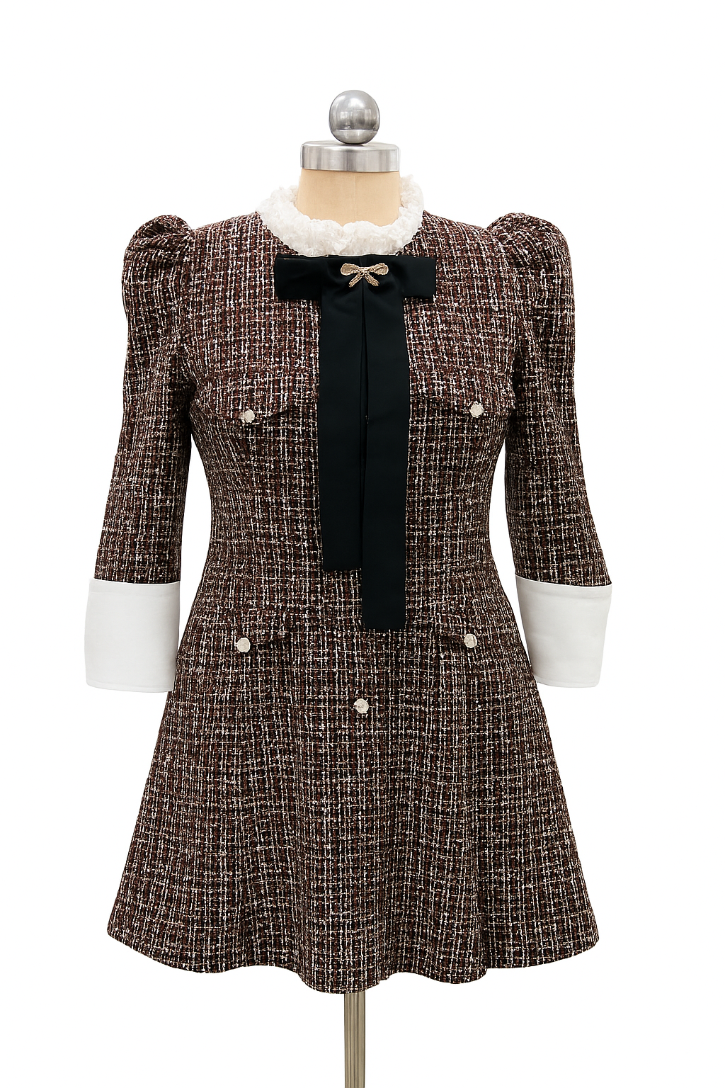 Maroon Tweed Dress
