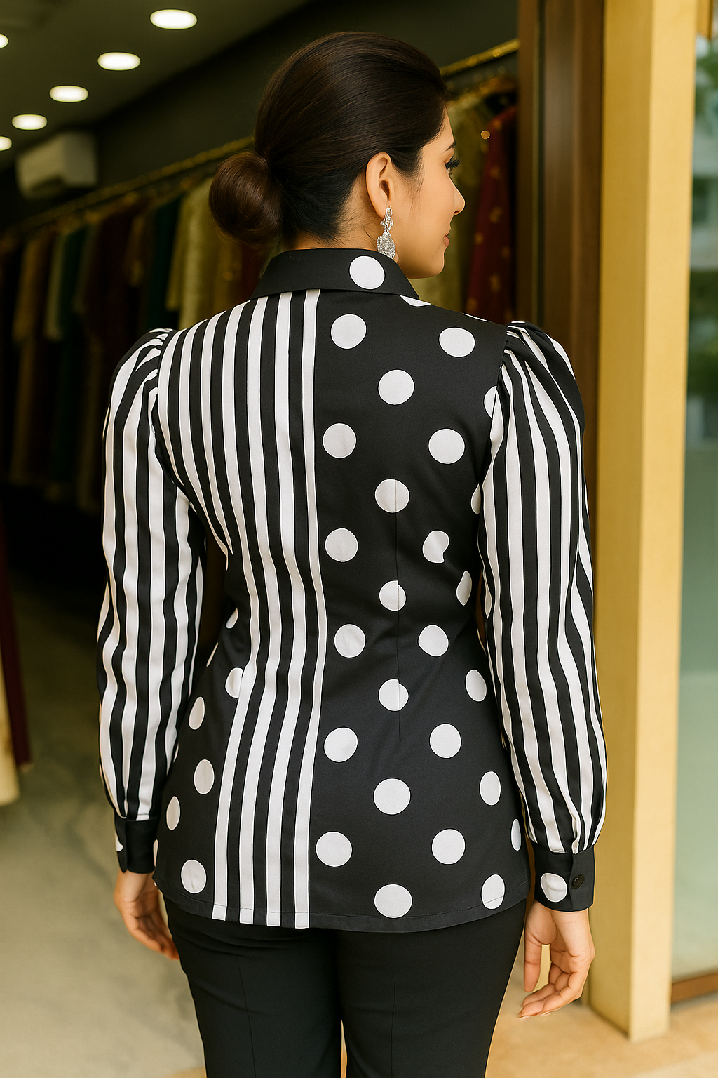 Monochrome Polka Dot Shirt