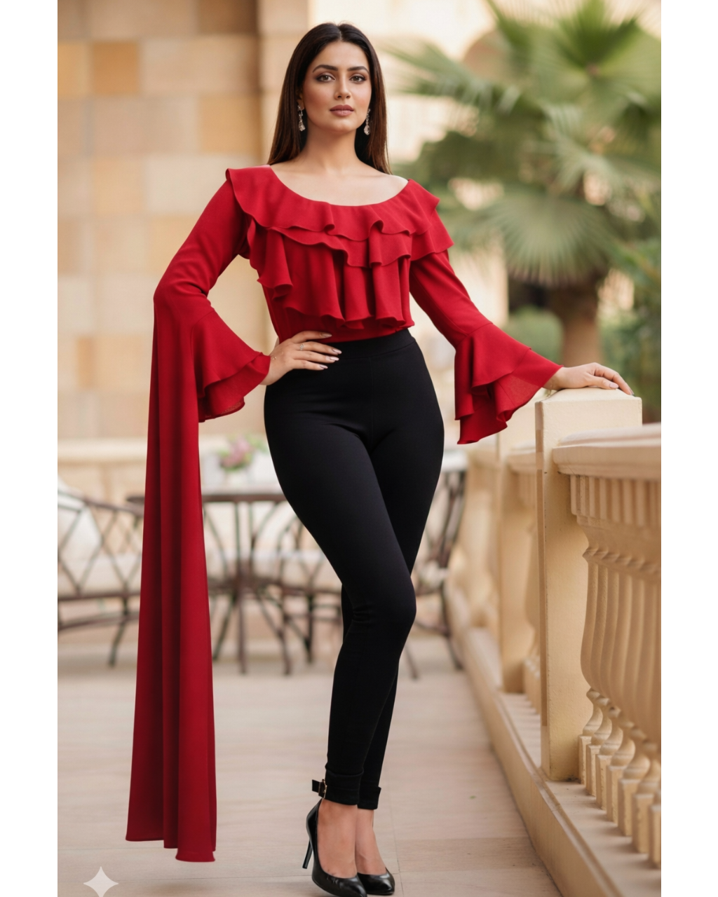 Maroon Crepe Top