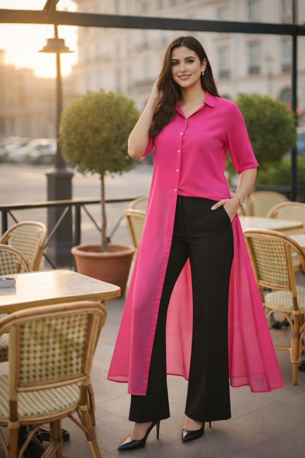 Pink Slit Shirt