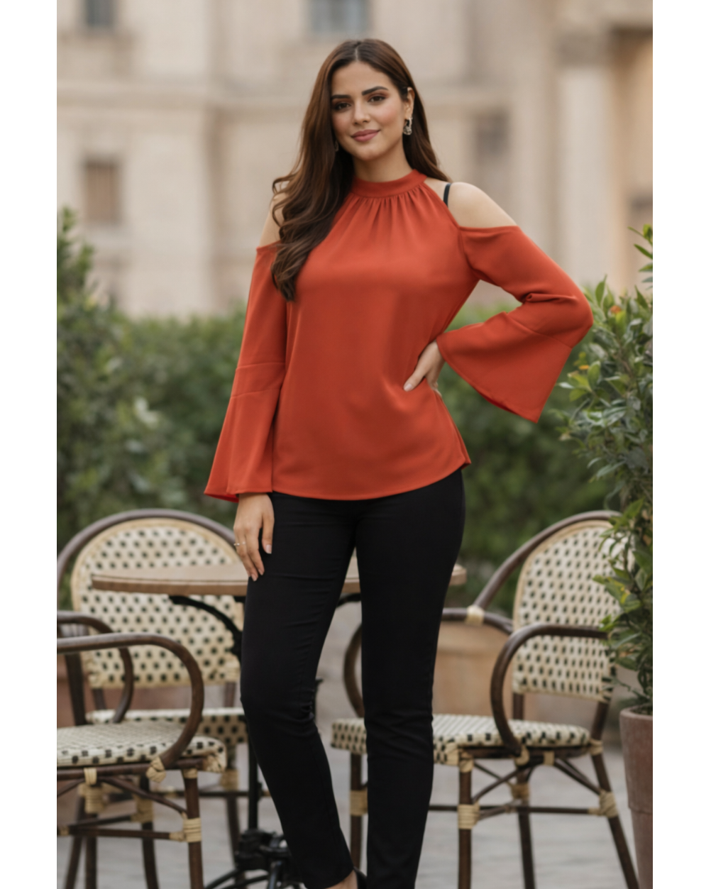 Rust Crepe Top