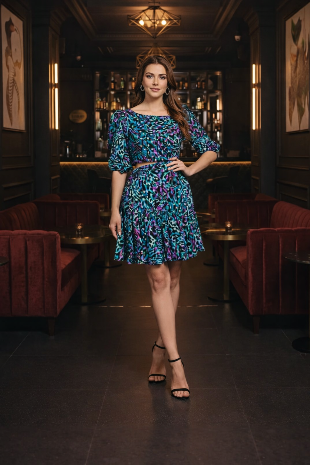 Teal Cheetah Dress