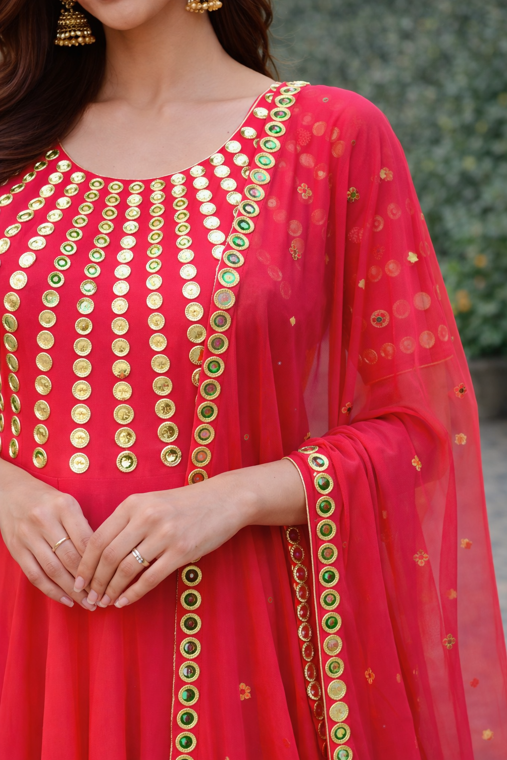 Pink Mirror Anarkali