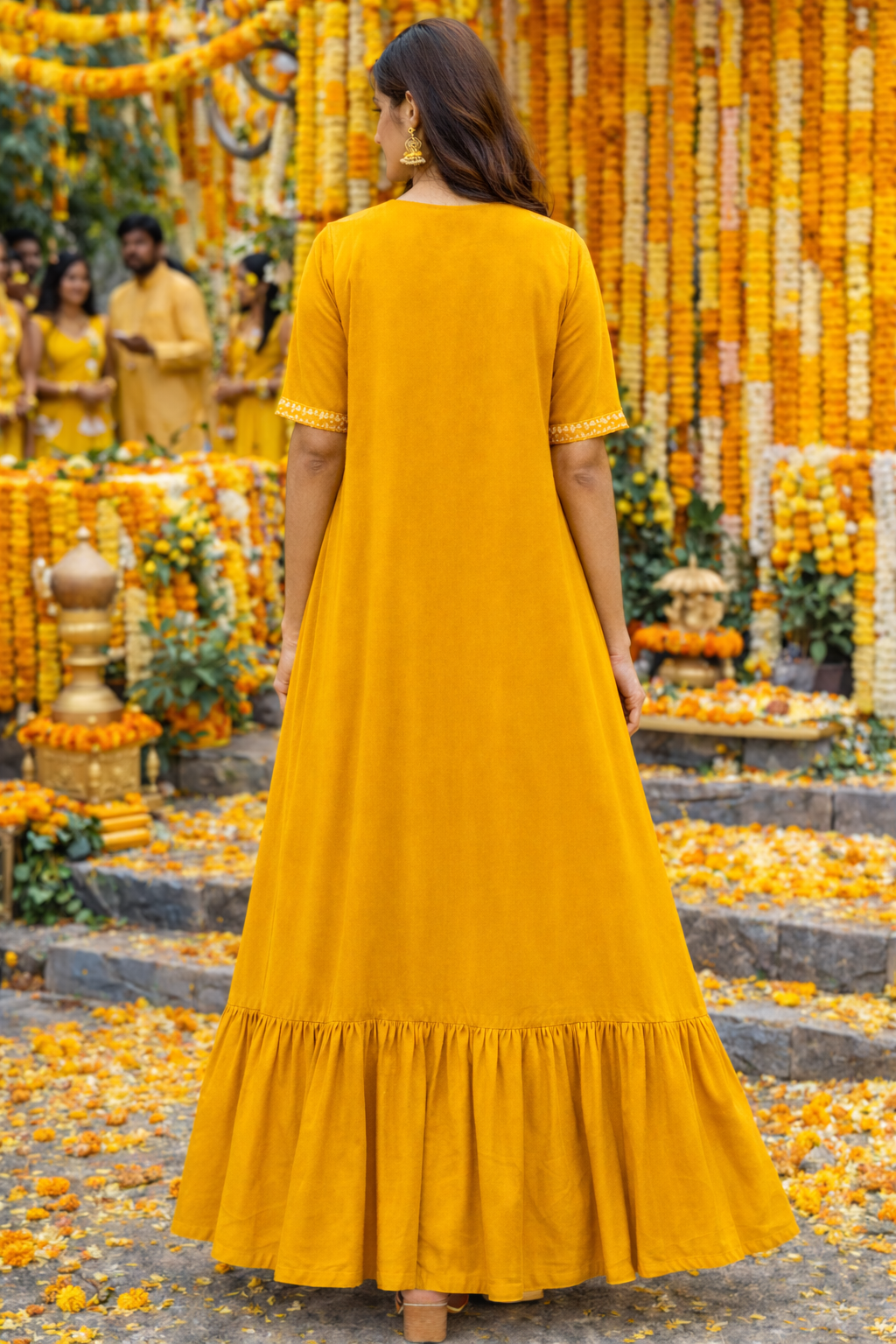 Mustard Garara Set With Shrug