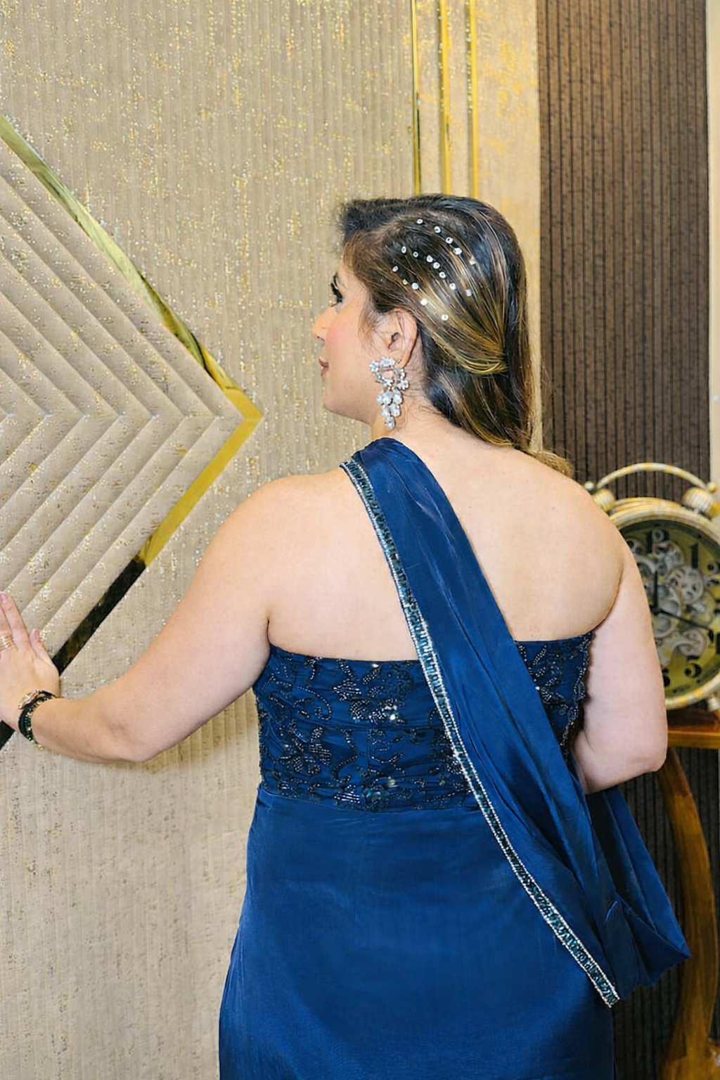 Absolute Blue Drape Gown