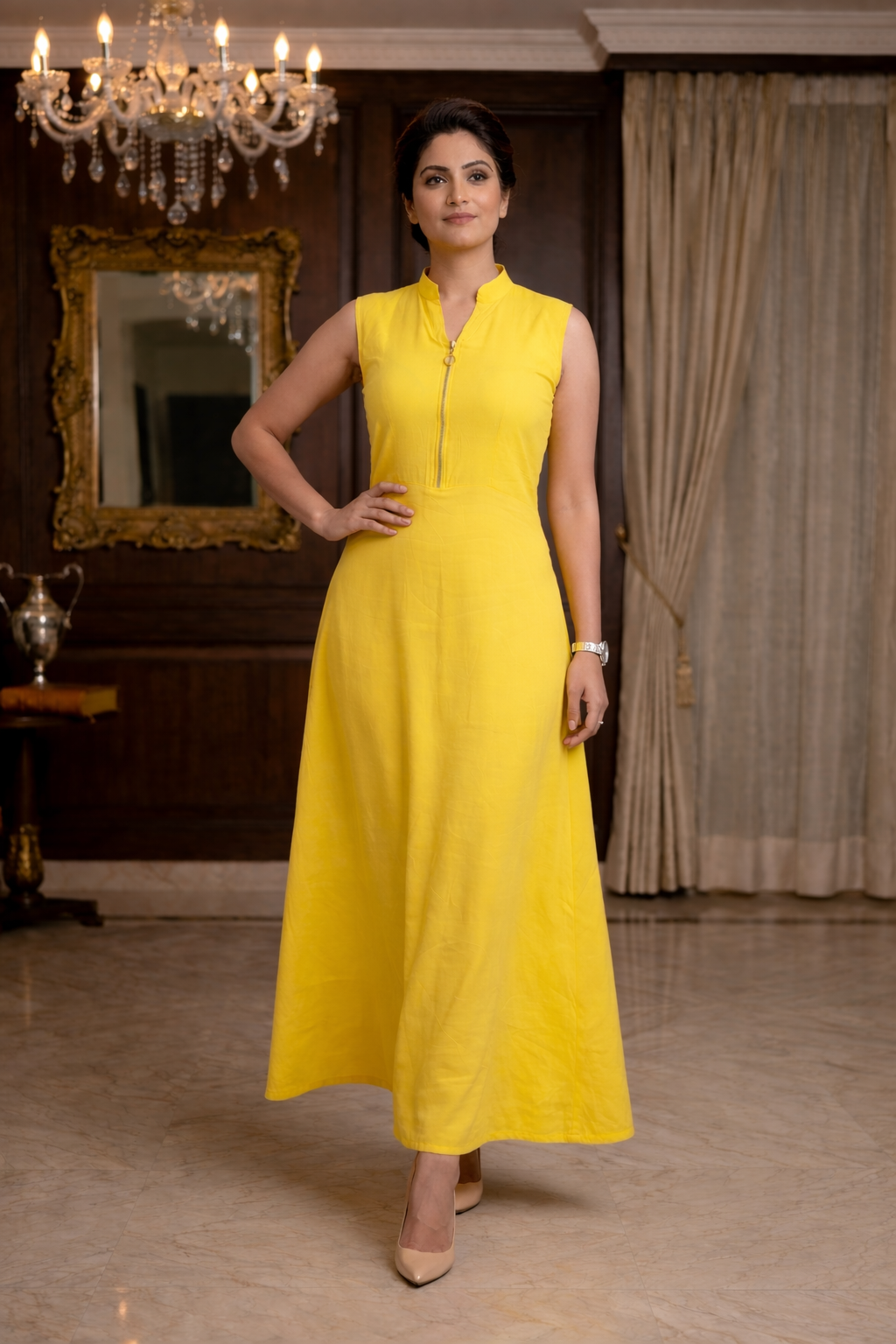 Sun Shine Yellow Solid Maxi
