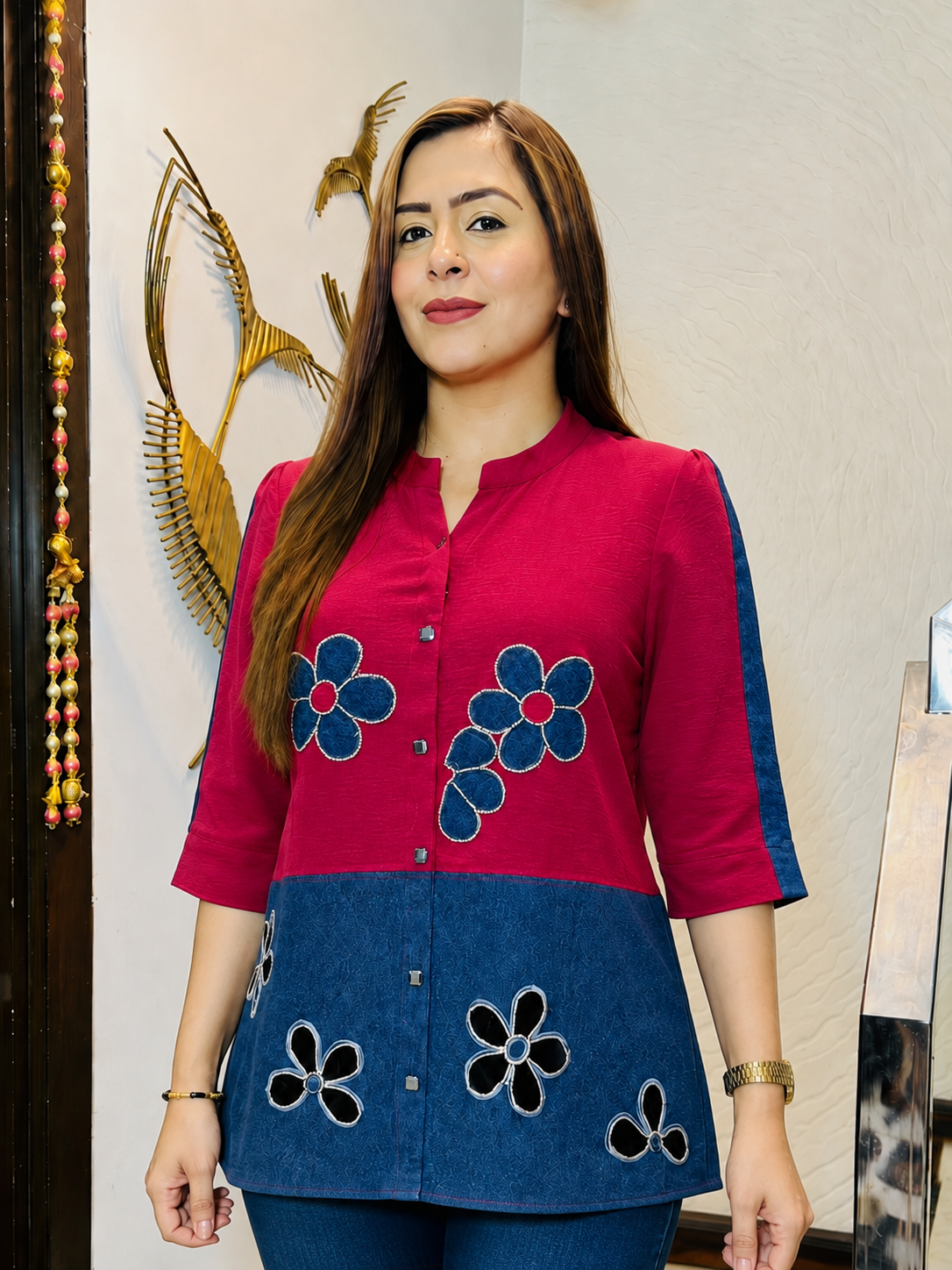 Cotton Crush Denim Top