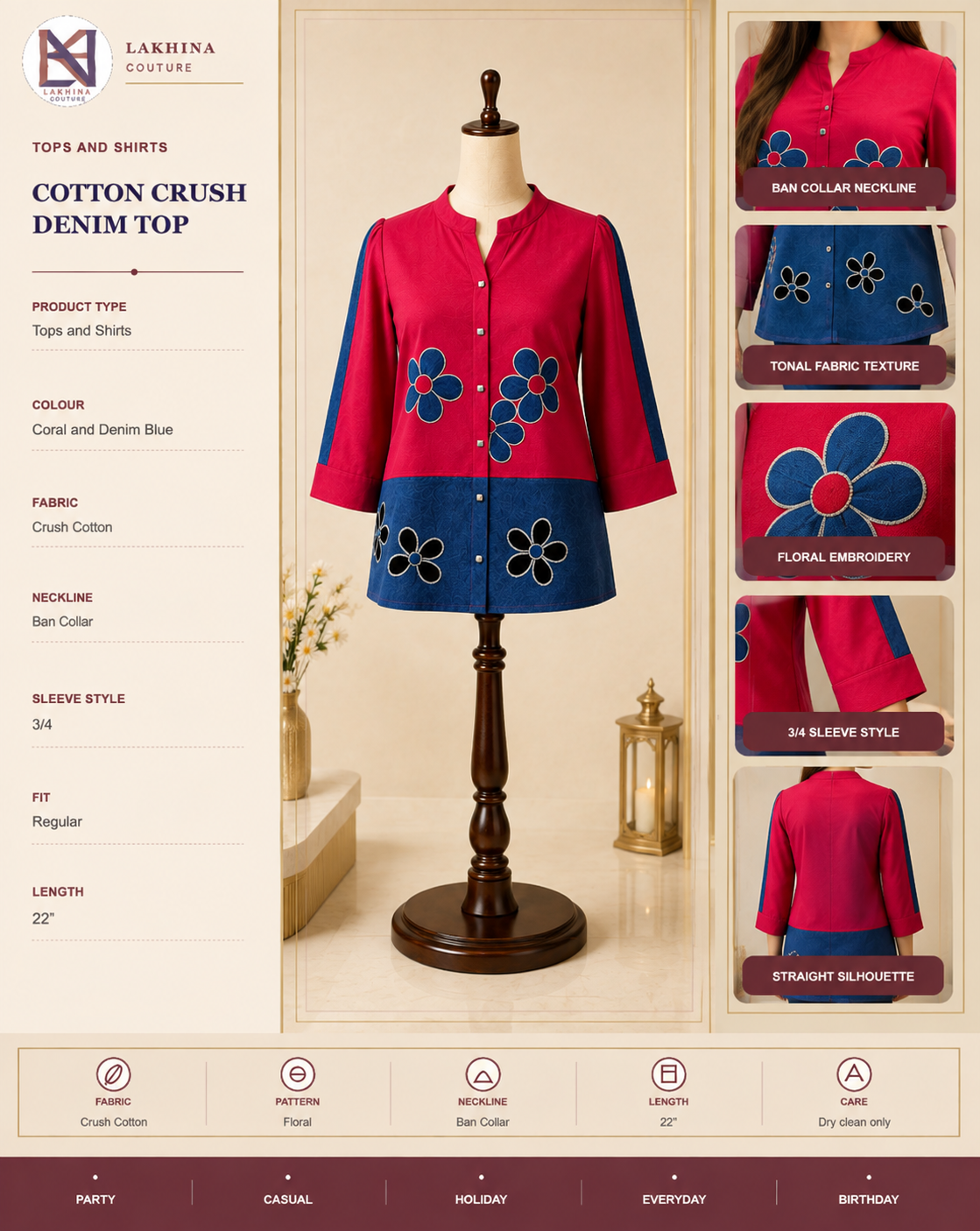 Cotton Crush Denim Top